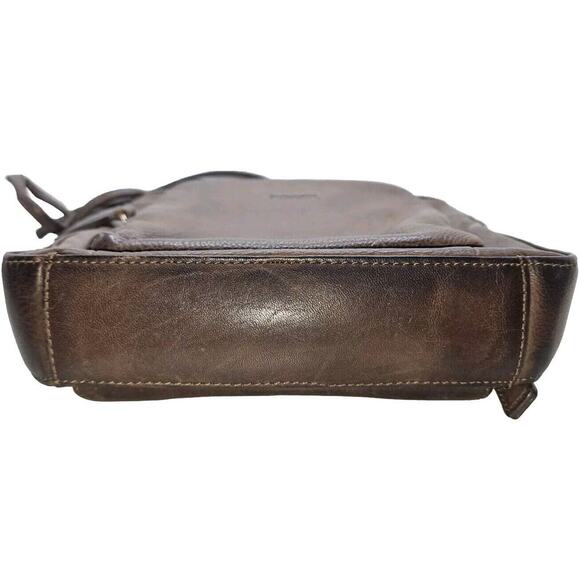 FOSSIL Brown Leather Shoulder Bag Crossbody Organizer Purse Wallet - Picture 6 of 14